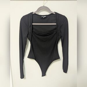FashionNova Black Long Sleeve Bodysuit
